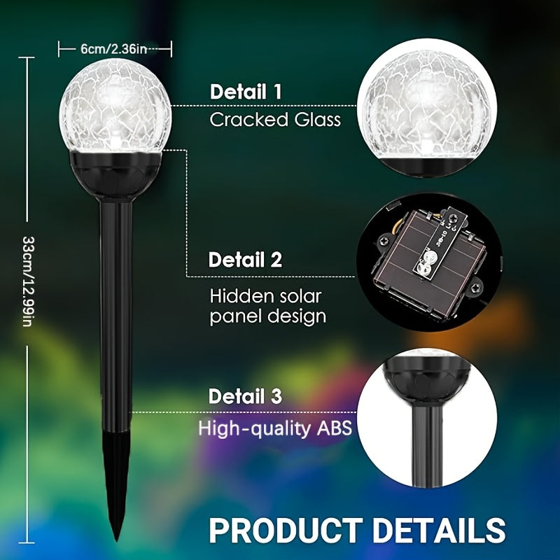 OQFOQD Solar Courtyard Lighting Ten Pieces Cracked Glass
