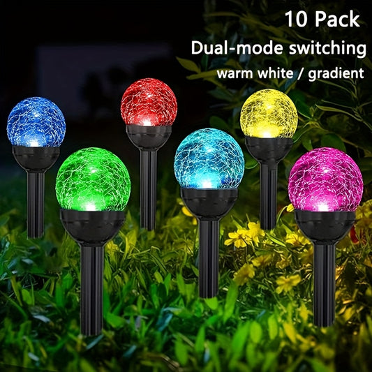 OQFOQD Solar Courtyard Lighting Ten Pieces Cracked Glass