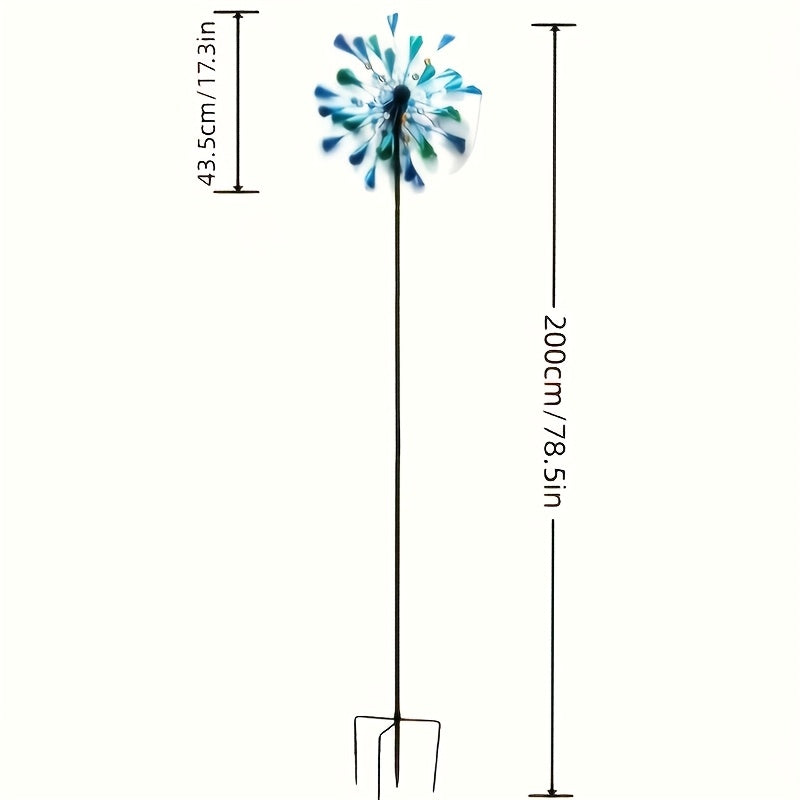 Solar Luminescence Metal Double Wind Spinner Outdoor Decor