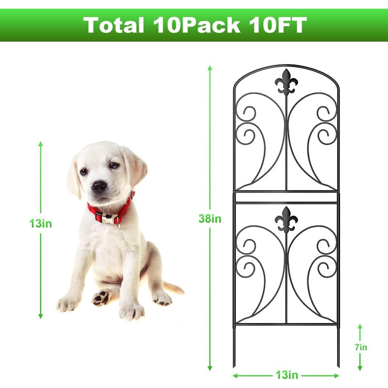 Heightened Decorative Garden Fence 10 Pack Arched Border