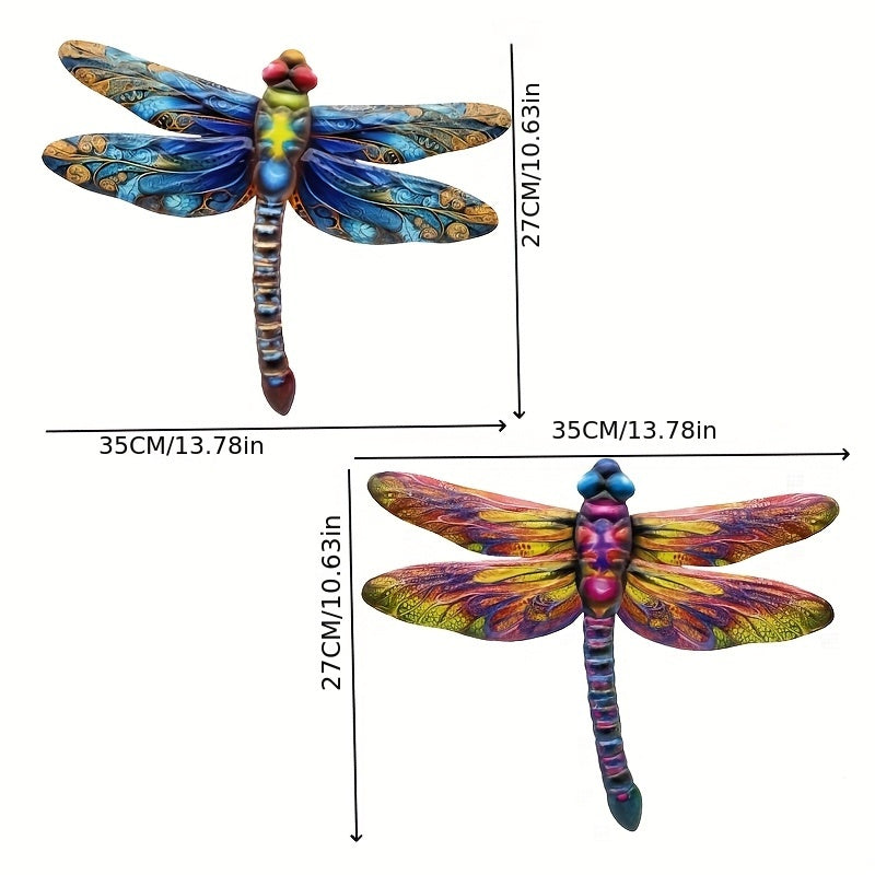 Metal Dragonfly Garden Wall Art Decor Set For Outdoors
