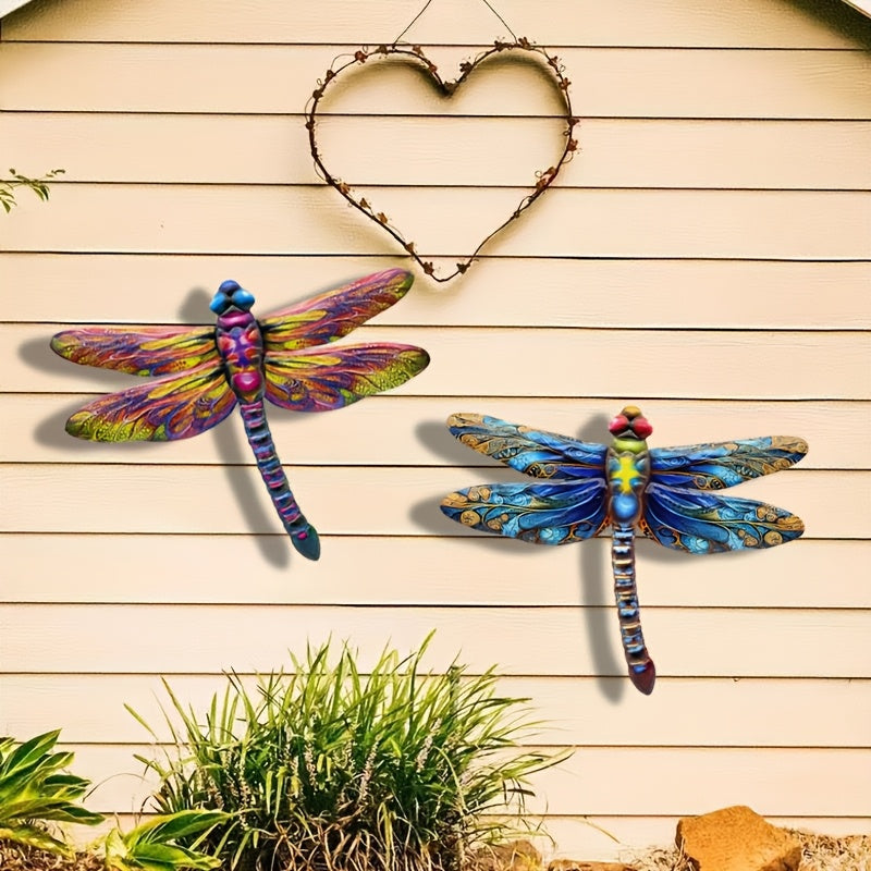 Metal Dragonfly Garden Wall Art Decor Set For Outdoors