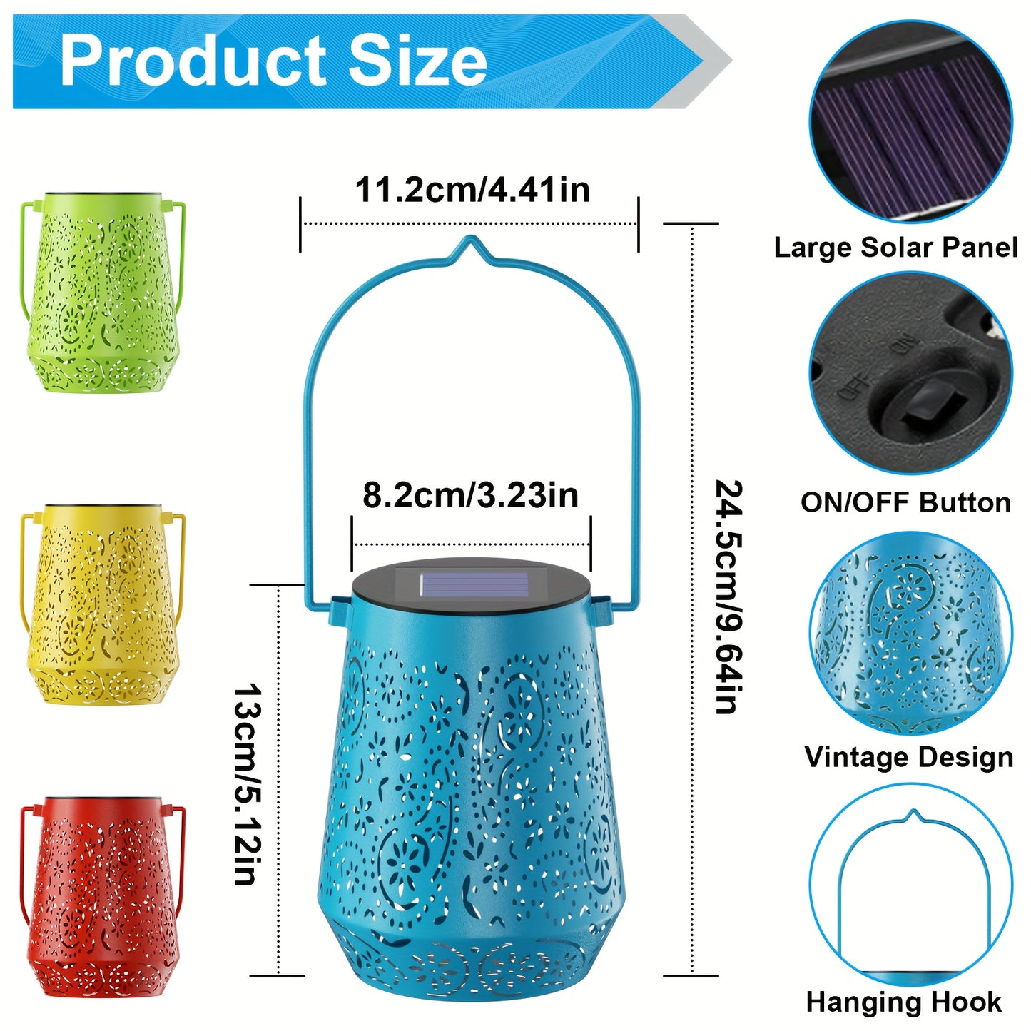 Solar Lanterns Outdoor 4 Pack LED Hanging Lights for Garden