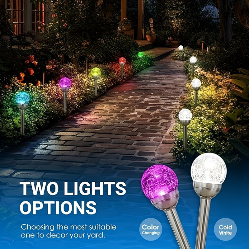 OQFOQD Solar Courtyard Lighting Ten Pieces Cracked Glass