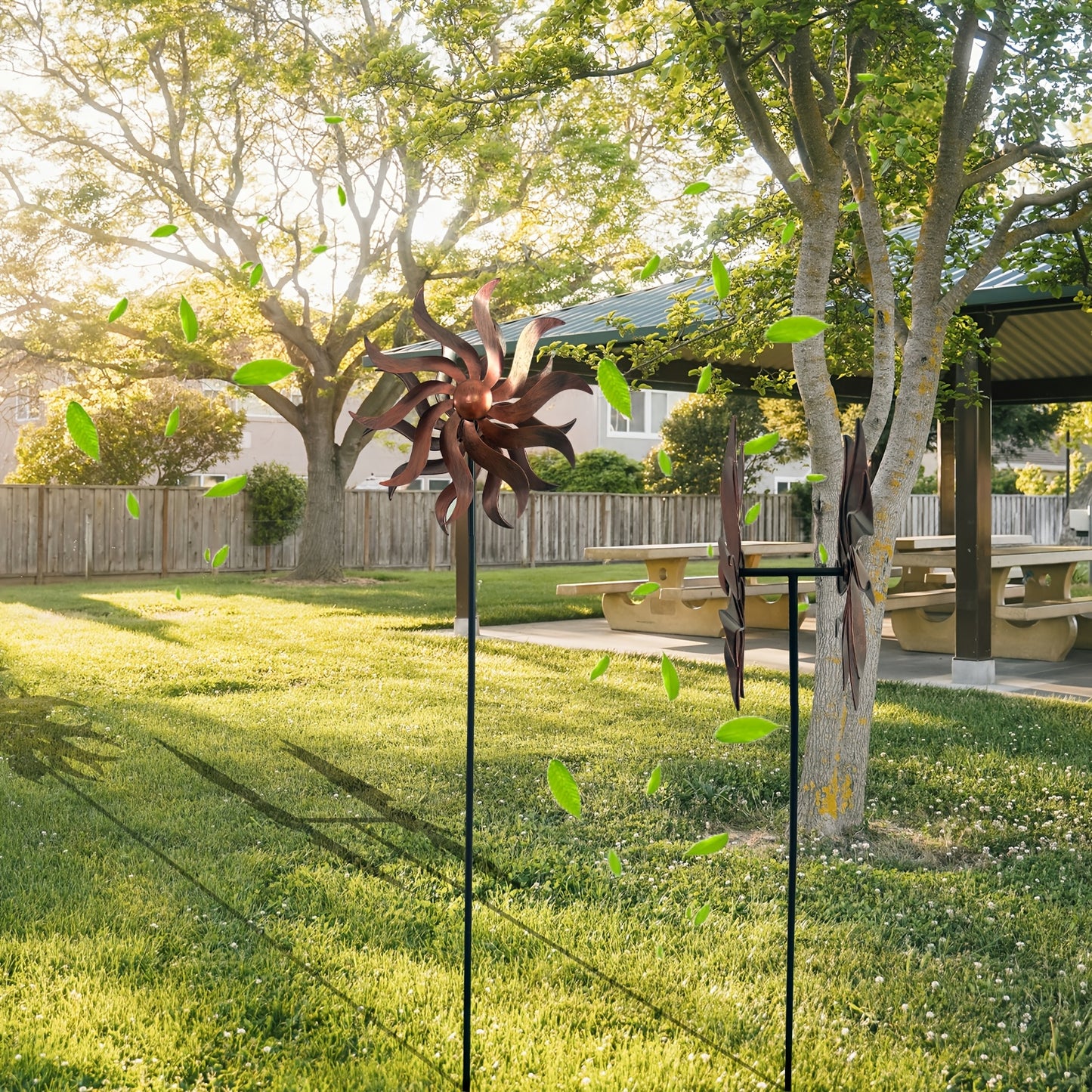 XLSWAIN Kinetic Wind Spinner Garden Stake Yard Outdoor