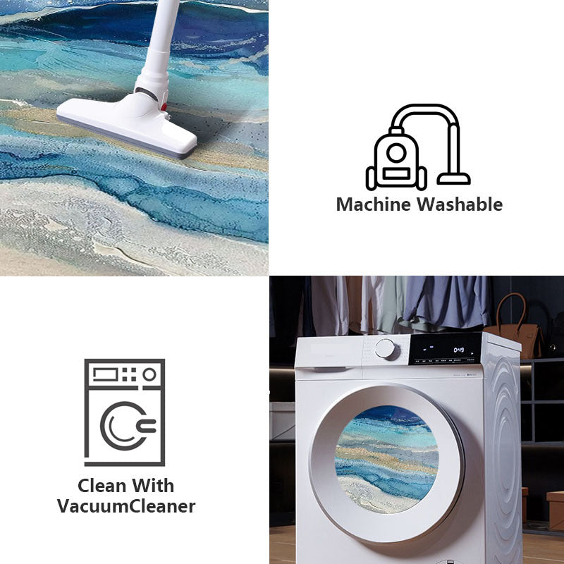 Marble Area Rug Non Slip Machine Washable Outdoor Mat