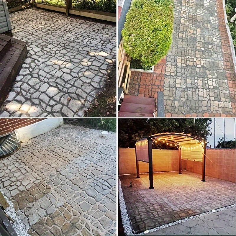 VANSMAGO 4 Piece Reusable Concrete Walk Stone Molds For Path