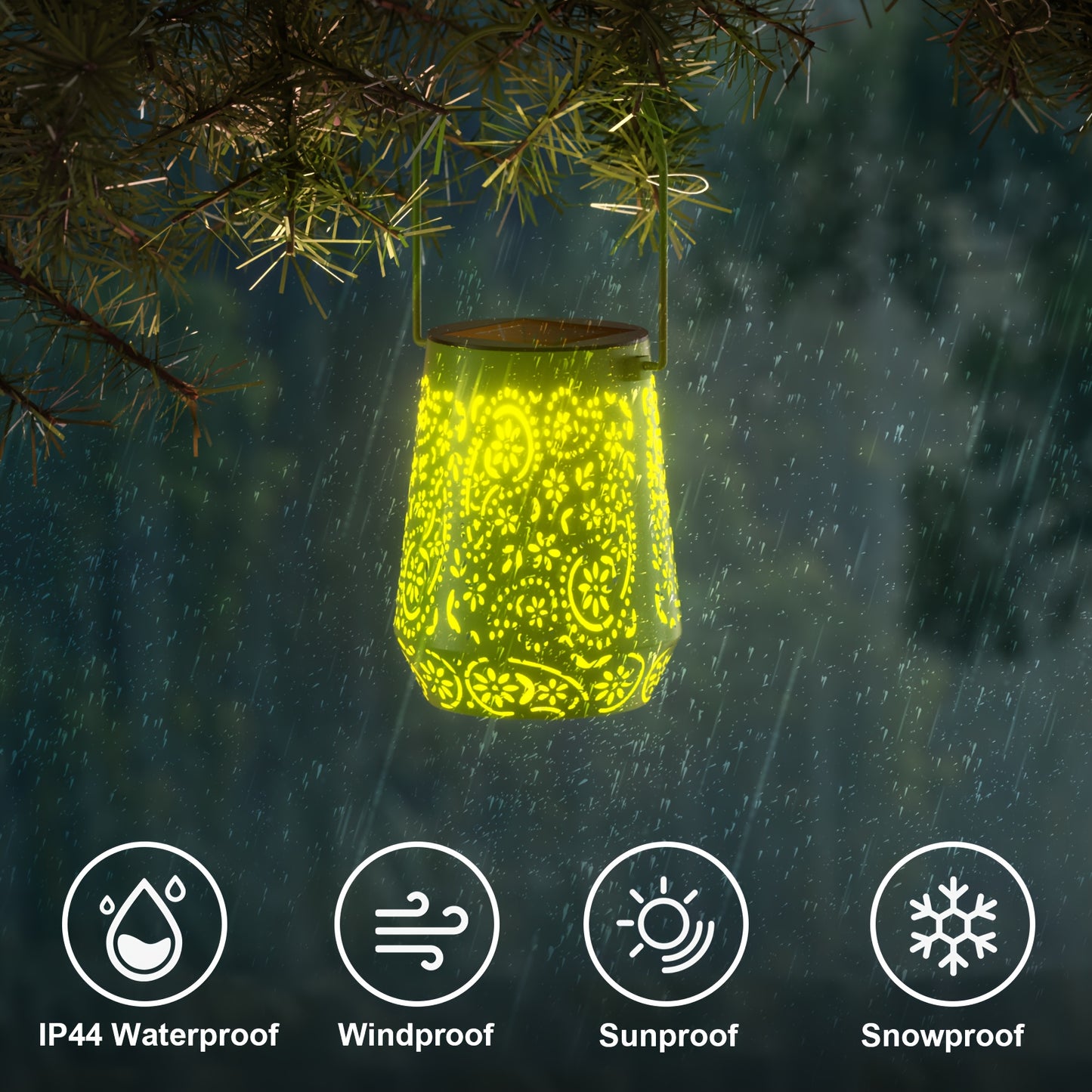Solar Lanterns Outdoor 4 Pack LED Hanging Lights for Garden