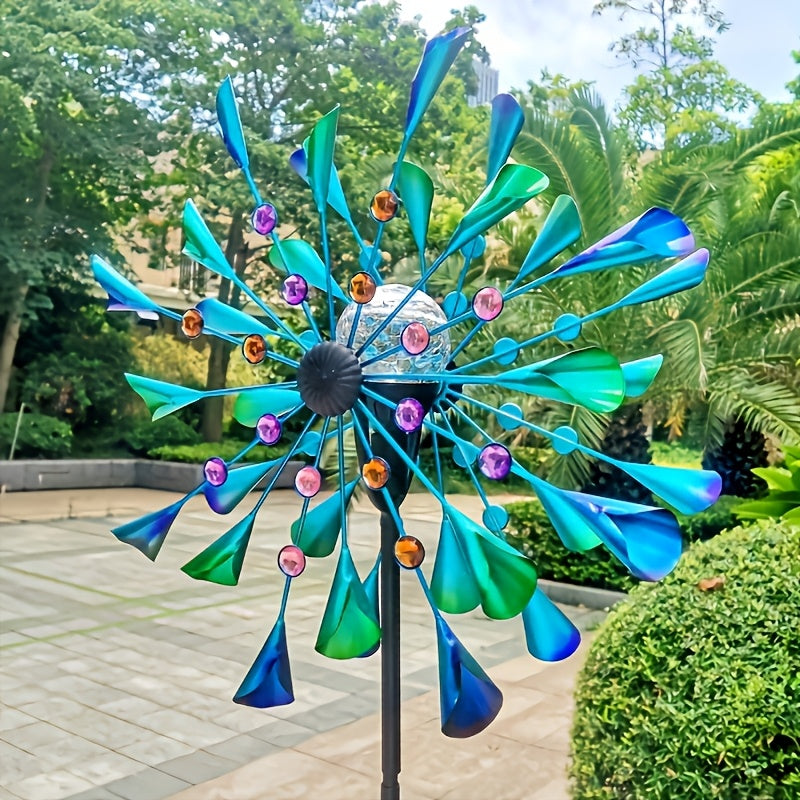 Solar Luminescence Metal Double Wind Spinner Outdoor Decor