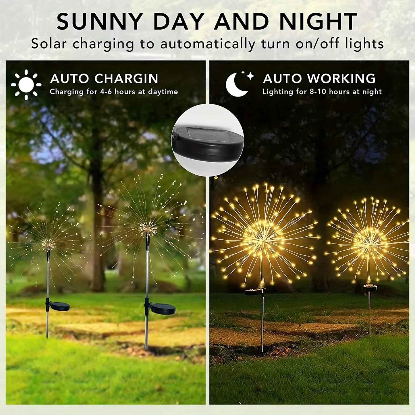 Hoopet IP65 Solar Firework Light Outdoor With 8 Modes