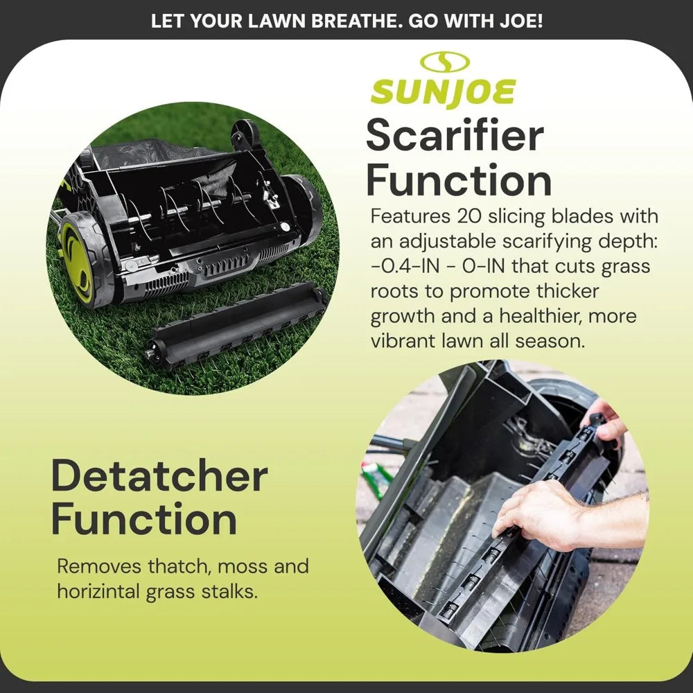 12 Amp Electric Lawn Dethatcher And Scarifier For Lawns