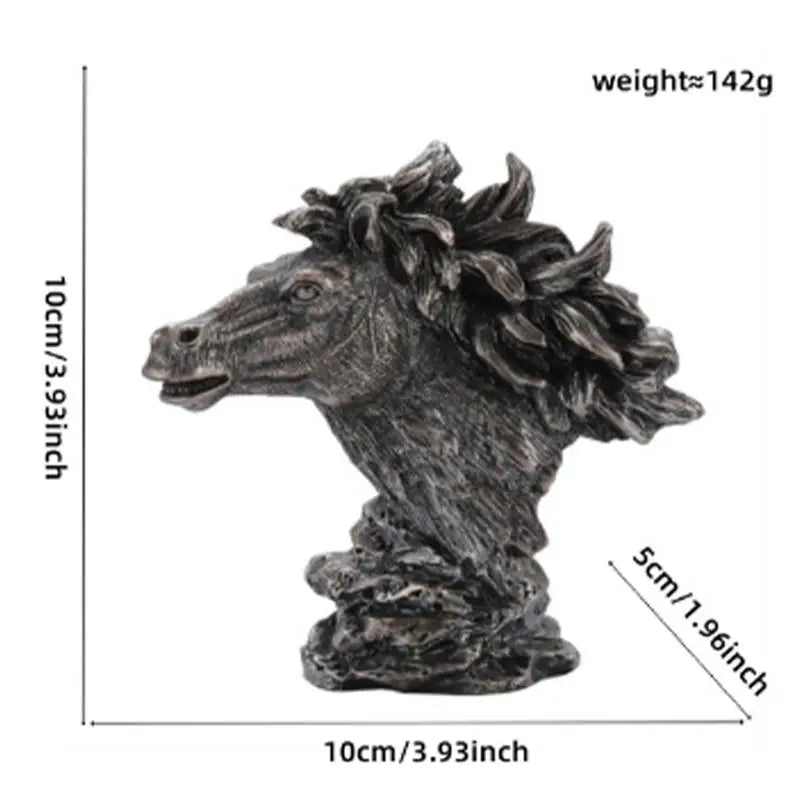 Hignconcerned Horse Head Statue Desktop Figurine Resin Art