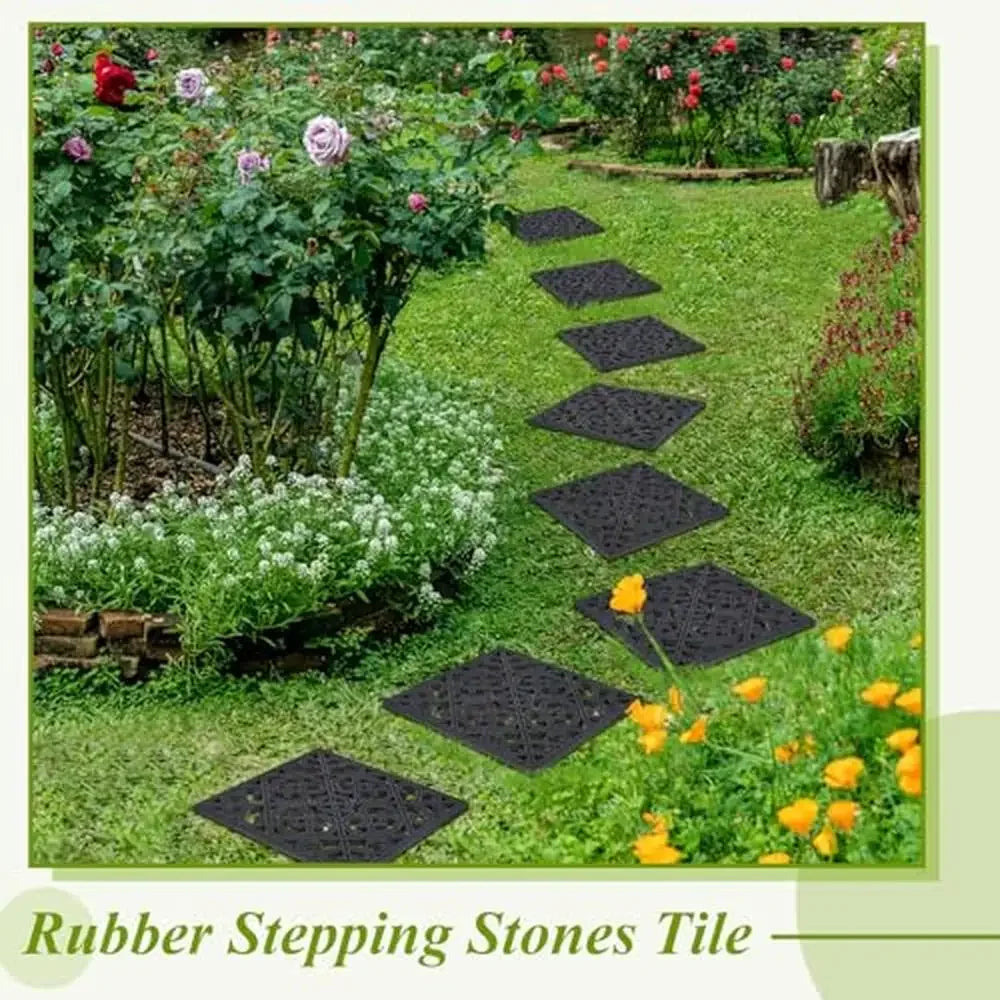Hignconcerned Heavy Duty 8 Piece Rubber Stepping Stones Set