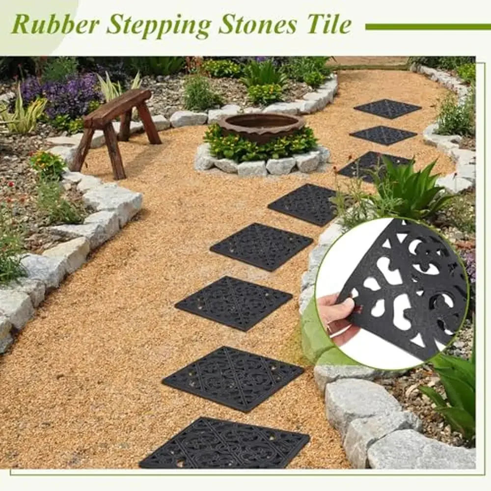 Hignconcerned Heavy Duty 8 Piece Rubber Stepping Stones Set