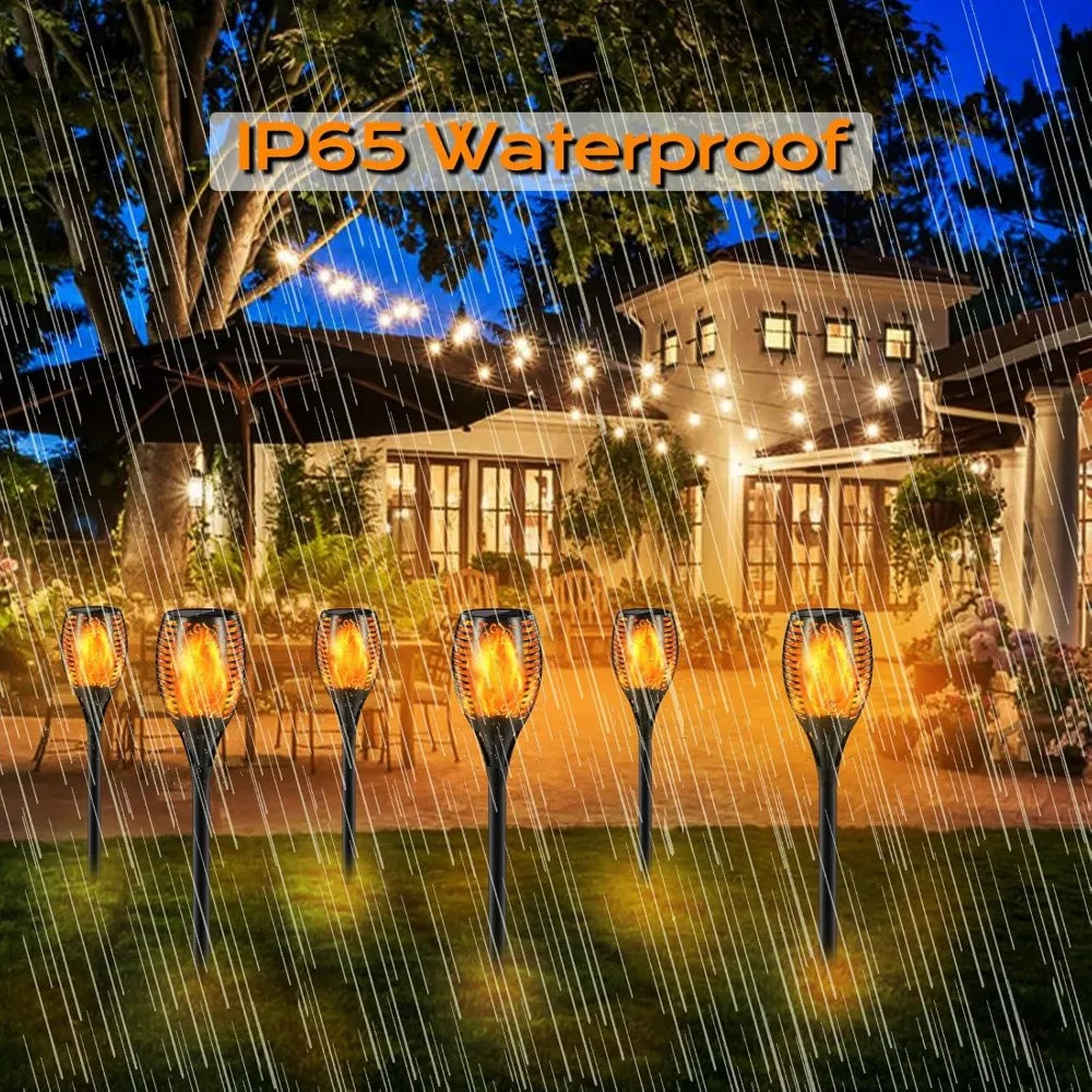 Upgraded Larger Solar Torch Lights with Flickering Flame