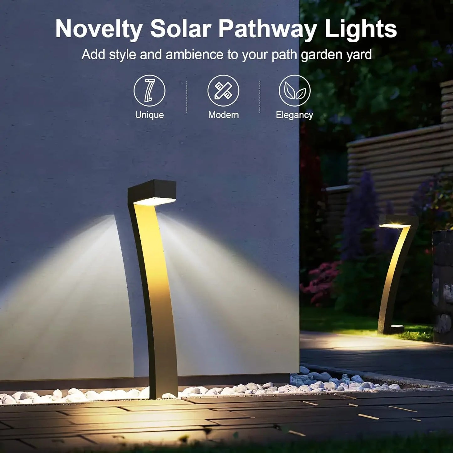 KPSTEK Solar LED Outdoor Pathway Lights Auto On Off