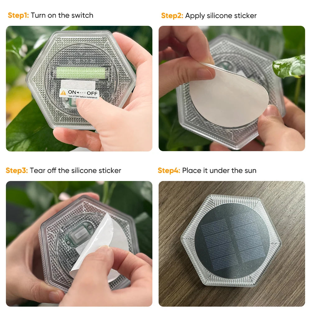 Yilaie Solar Deck Lights 4 Pack Garden Pathway Lamps