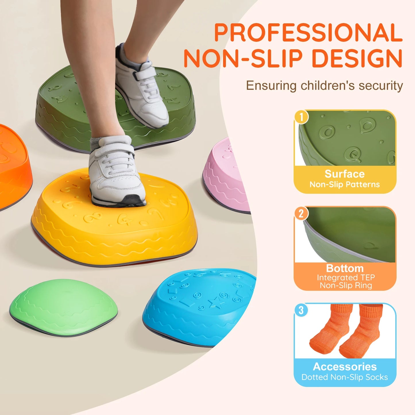 SucceBuy Balance Stepping Stones For Kids Indoor Play