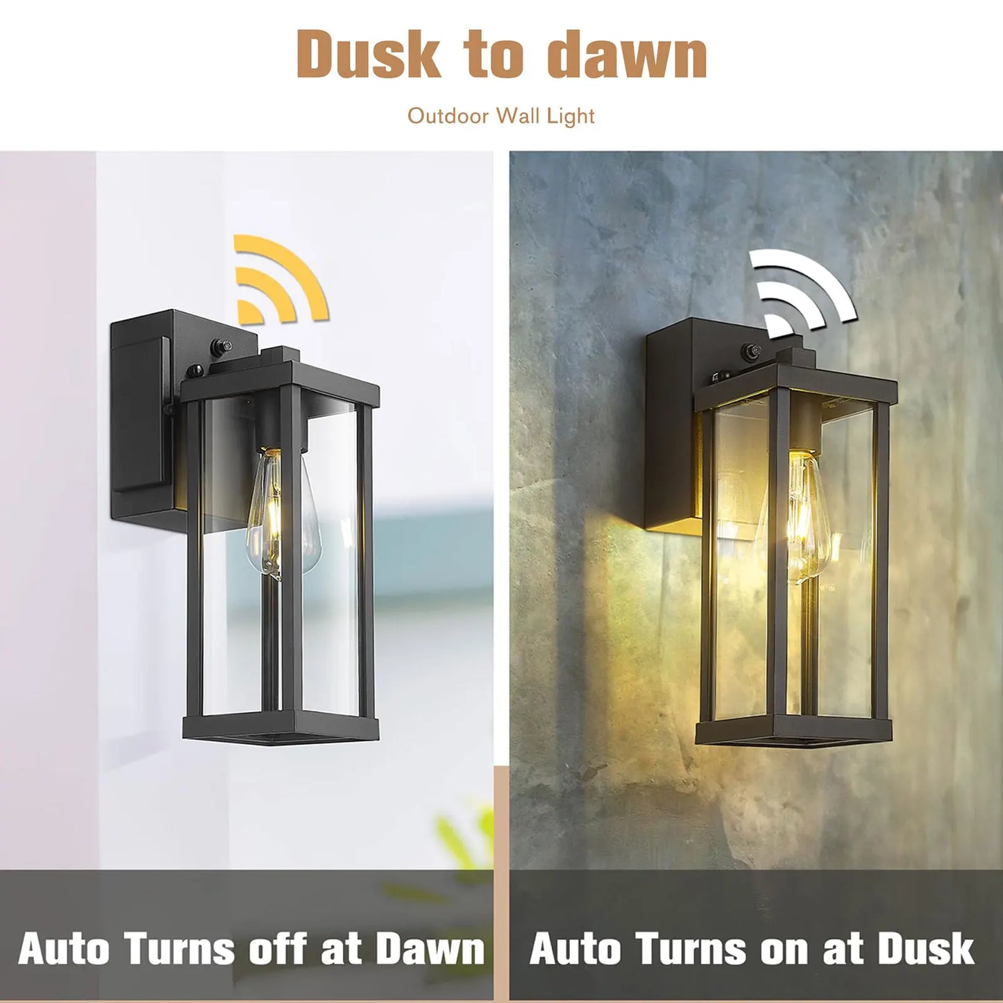 GFCI Outlet Porch Light Dusk To Dawn Outdoor Wall Mount