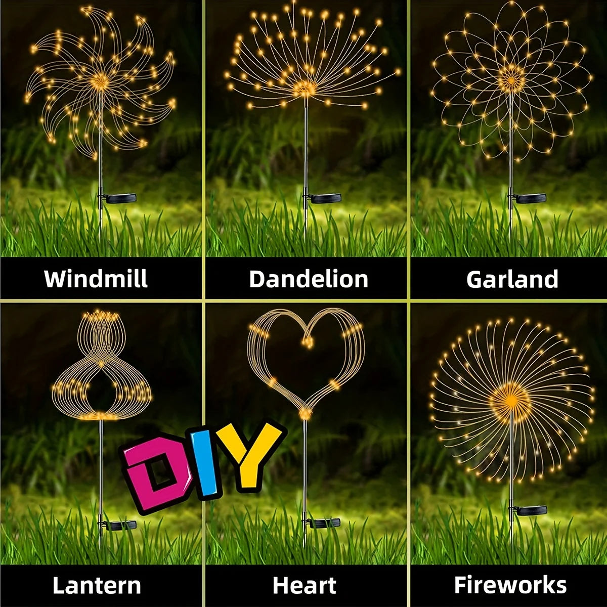Hoopet IP65 Solar Firework Light Outdoor With 8 Modes