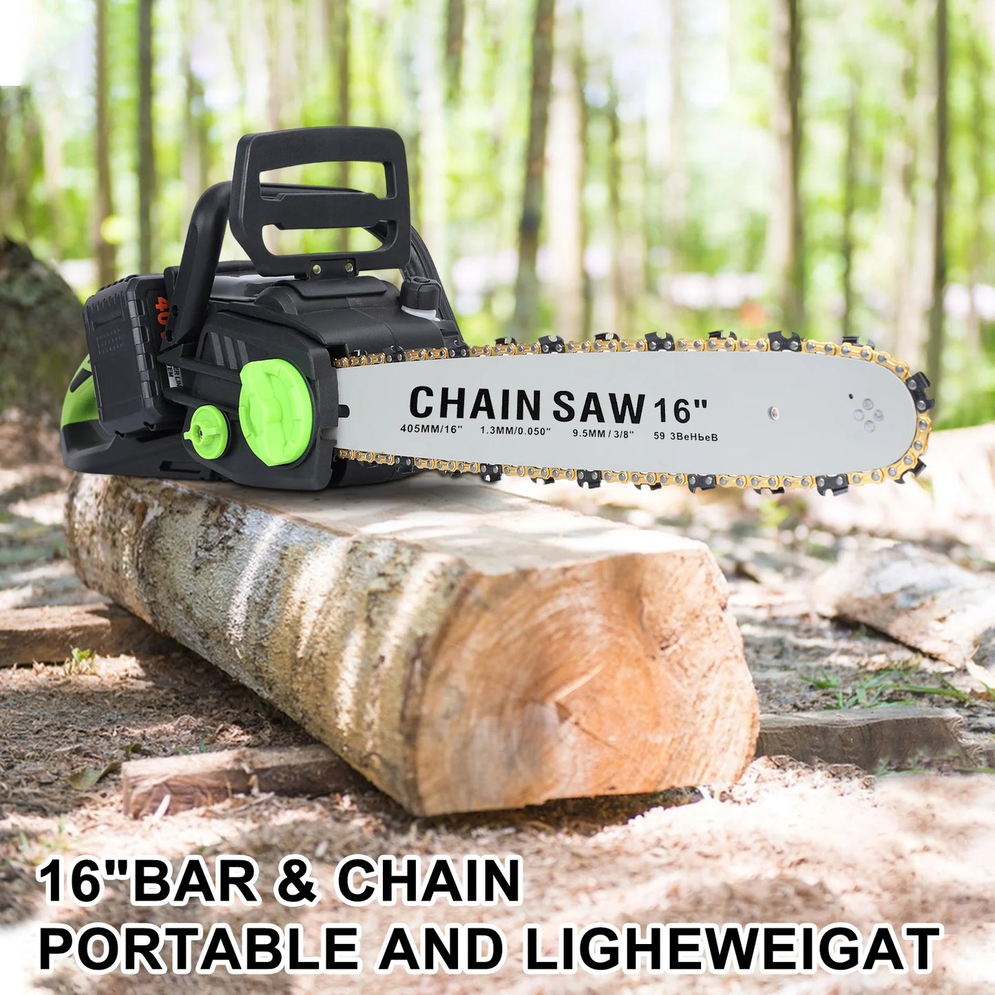 Micborve Battery Powered Chainsaw with 2x4Ah Batteries