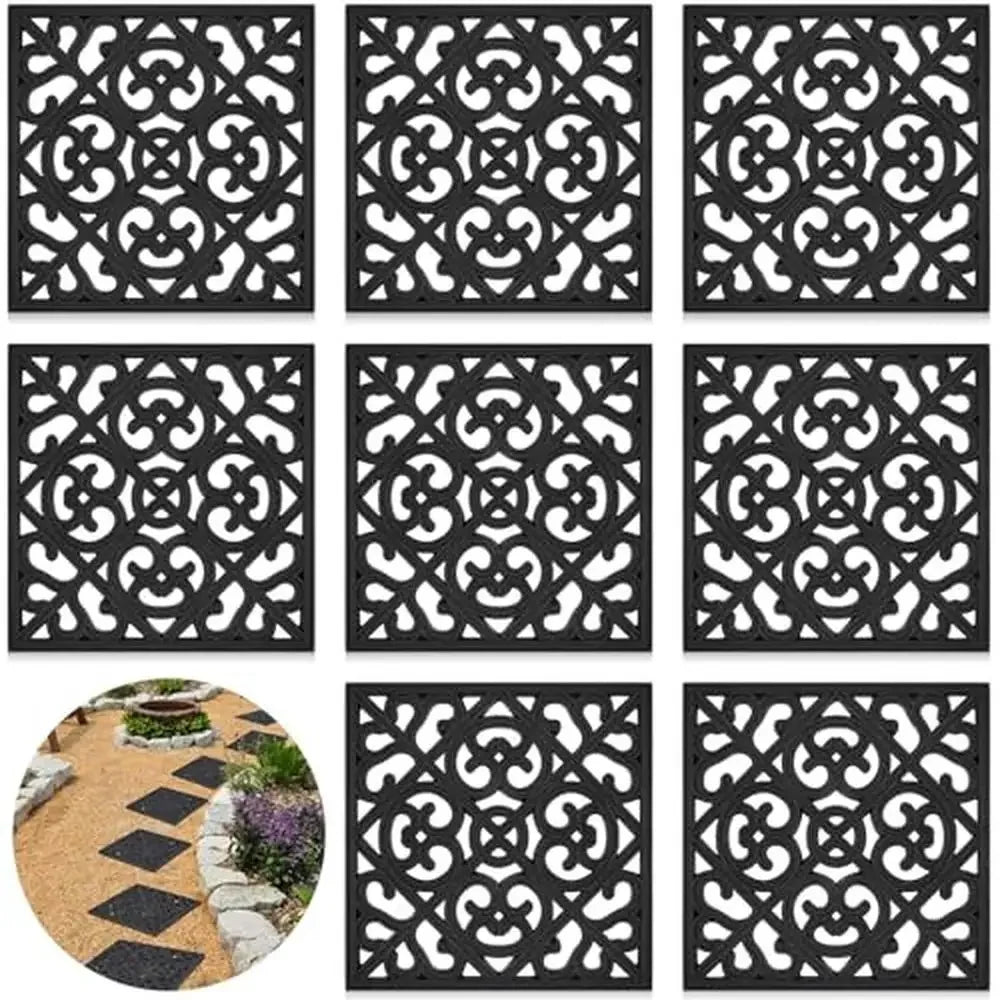 Hignconcerned Heavy Duty 8 Piece Rubber Stepping Stones Set