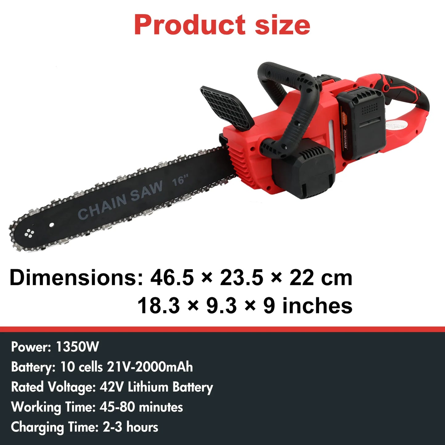 HG0289 Brushless 42V Cordless Chainsaw With Two Batteries