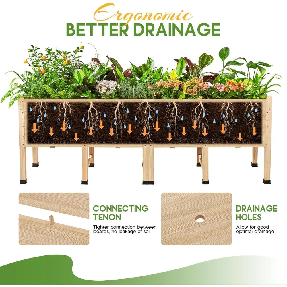 DAFIFY Raised Garden Bed With Legs And Drainage Holes