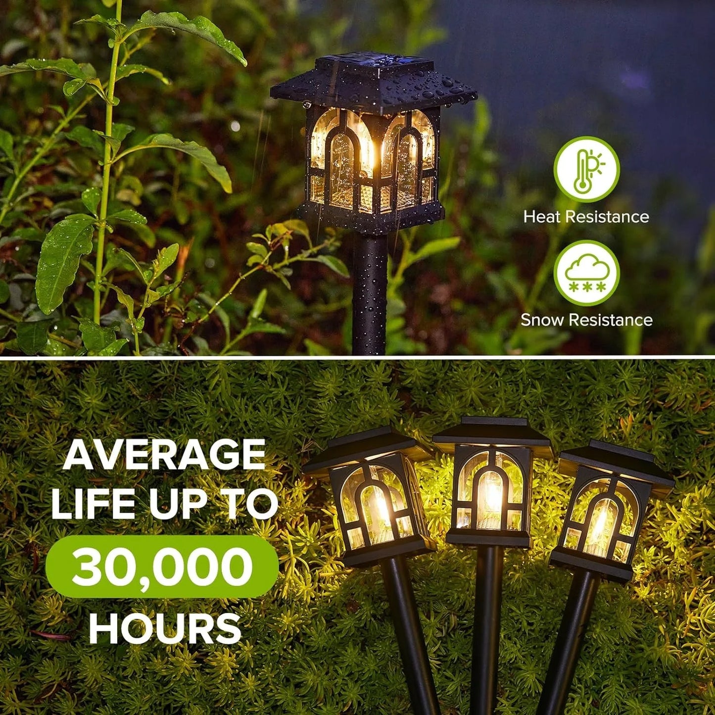 Solar Pathway Lights Outdoor Yard Walkway Auto On Off