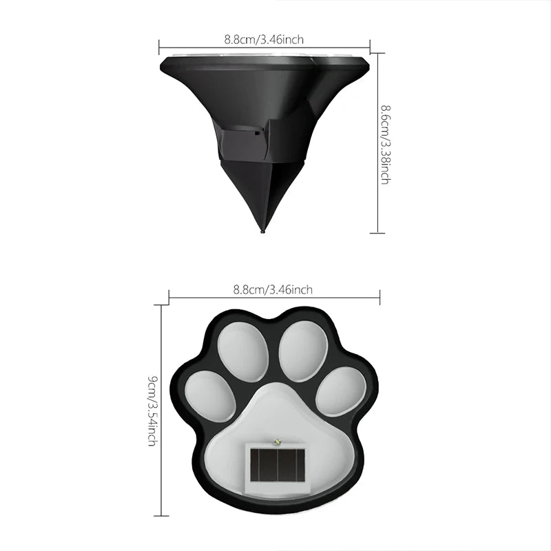 SHENZHITECH Outdoor LED Solar Light Paw Print Path Lamp