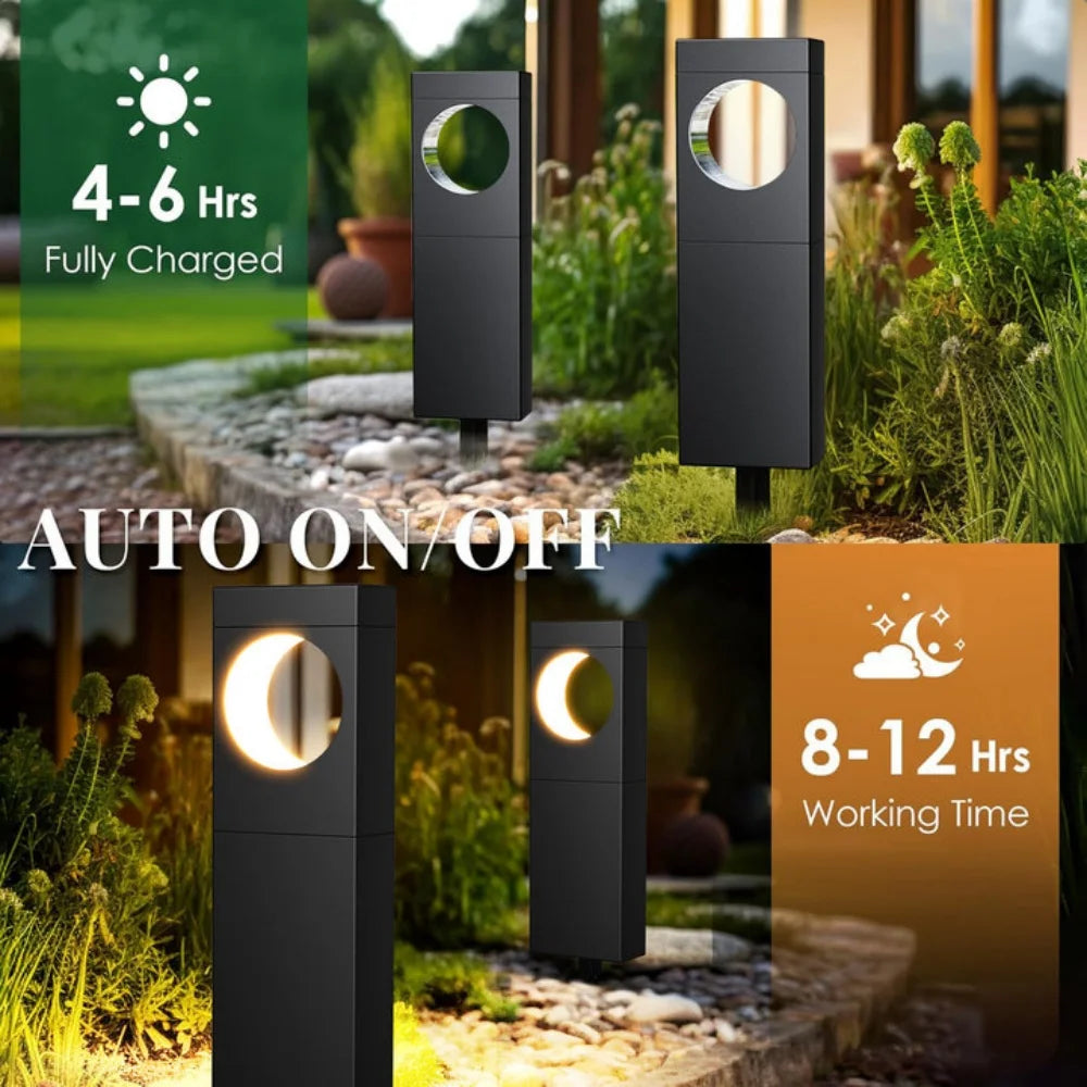 KPSTEK Solar Lights Pack 4 6 Bright LED Pathway Garden