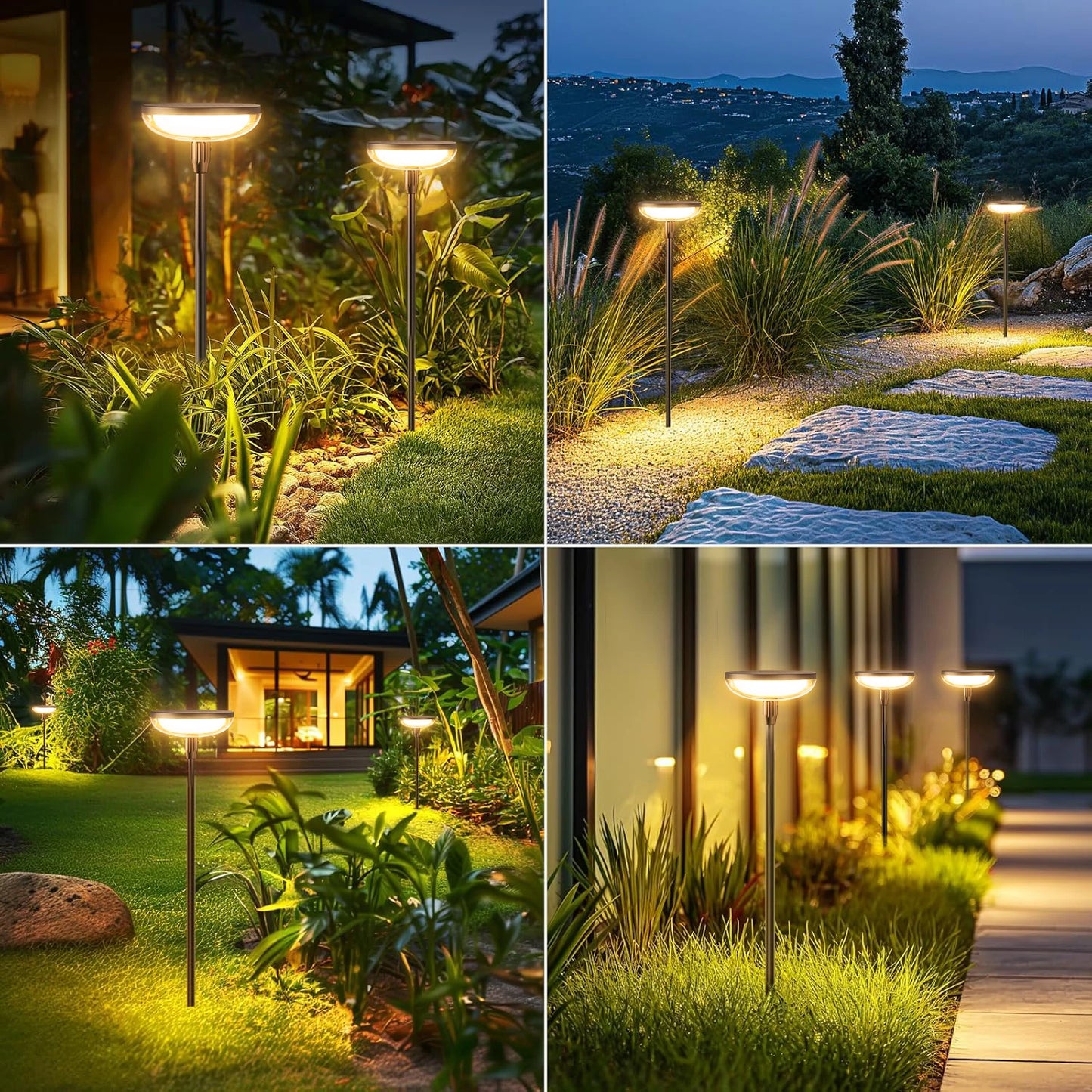KPSTEK Solar Garden Path Lights 6 Pack Auto On Off