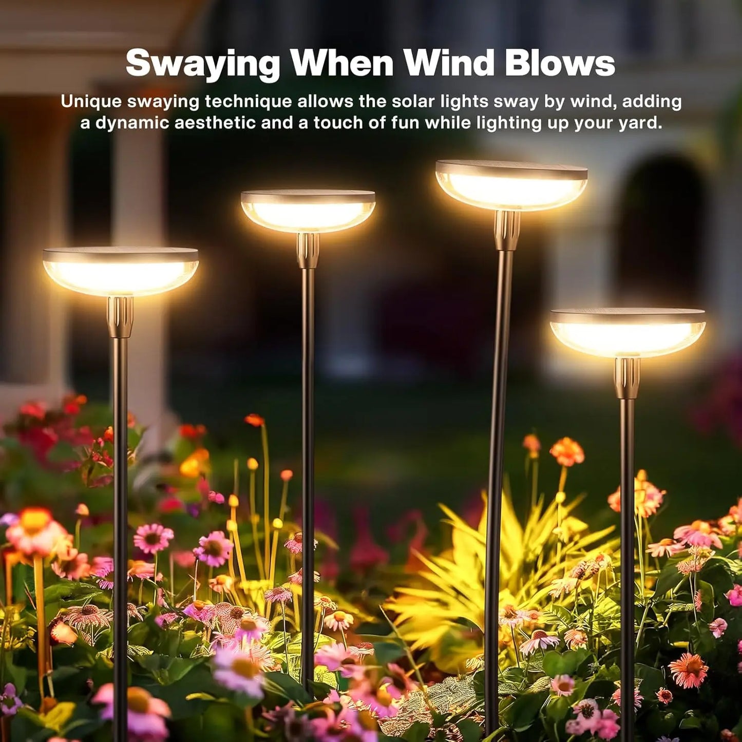 KPSTEK Solar Garden Path Lights 6 Pack Auto On Off