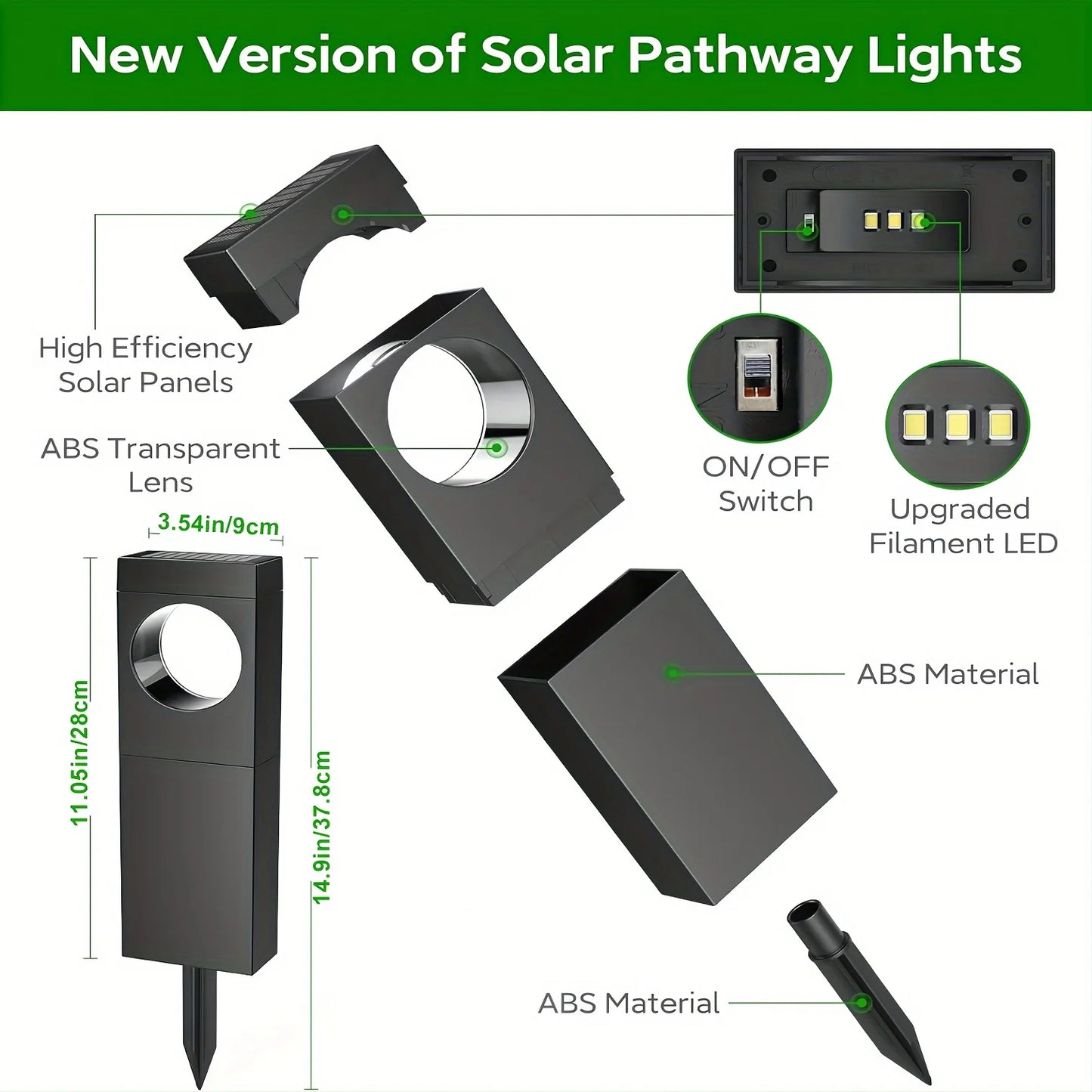 KPSTEK Solar Lights Pack 4 6 Bright LED Pathway Garden