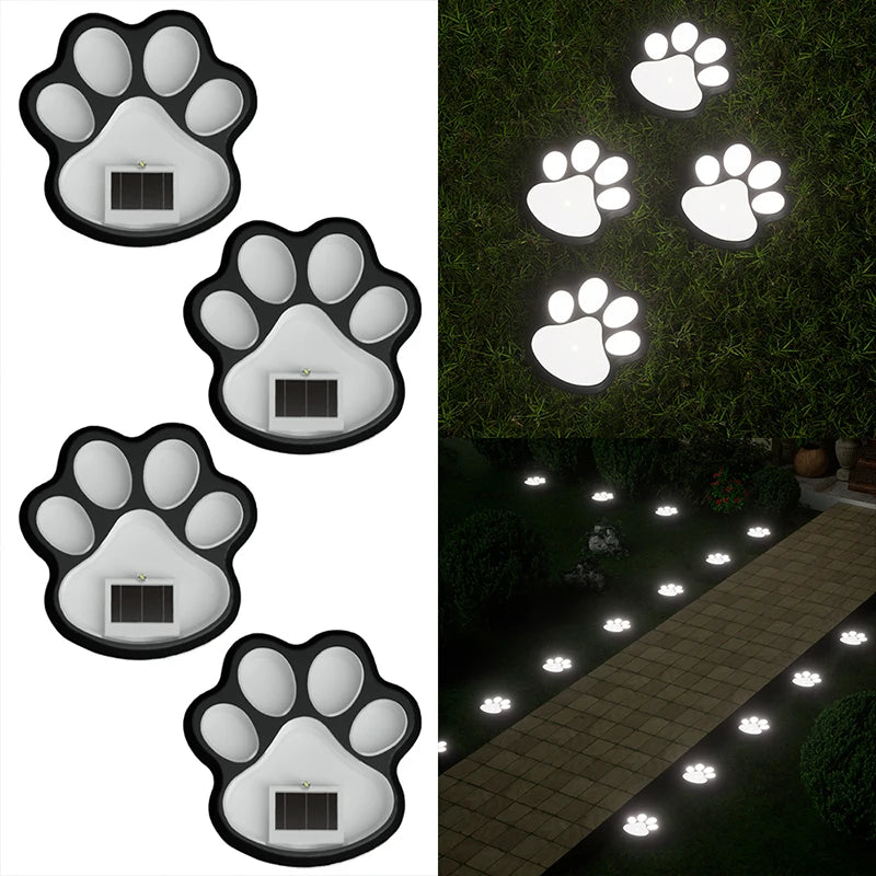 SHENZHITECH Outdoor LED Solar Light Paw Print Path Lamp