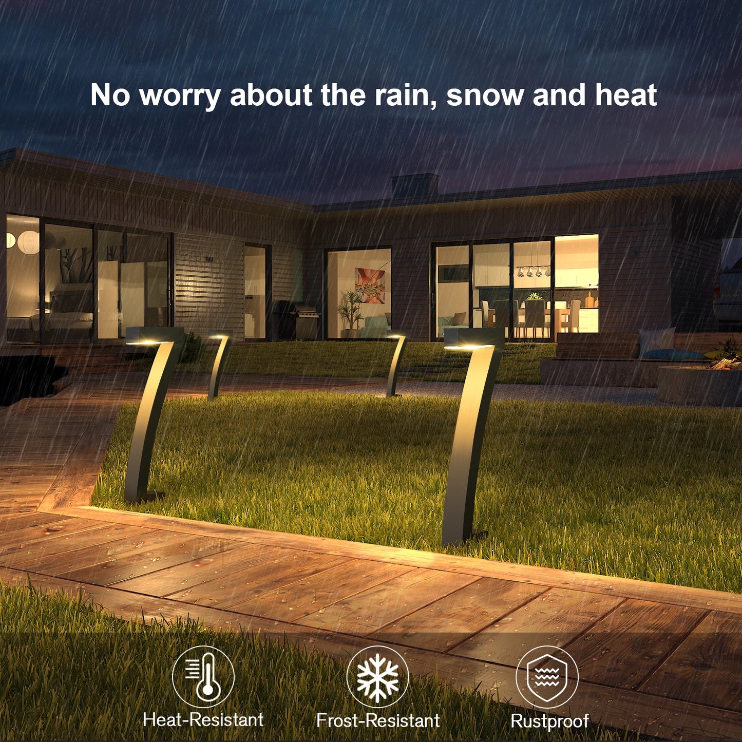KPSTEK Solar LED Outdoor Pathway Lights Auto On Off