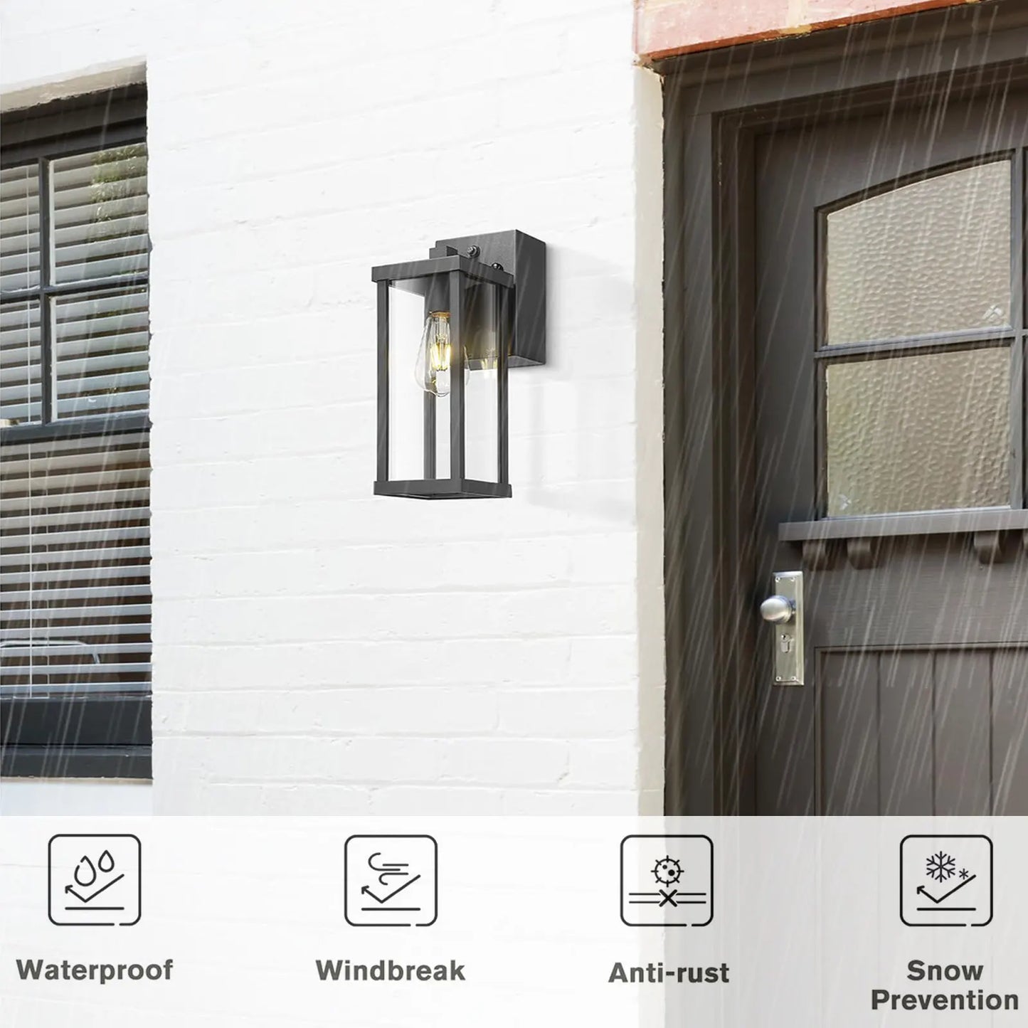 GFCI Outlet Porch Light Dusk To Dawn Outdoor Wall Mount