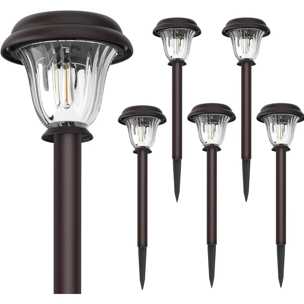 Origin Solar Pathway Lights 6 Pack Stainless Steel Glass