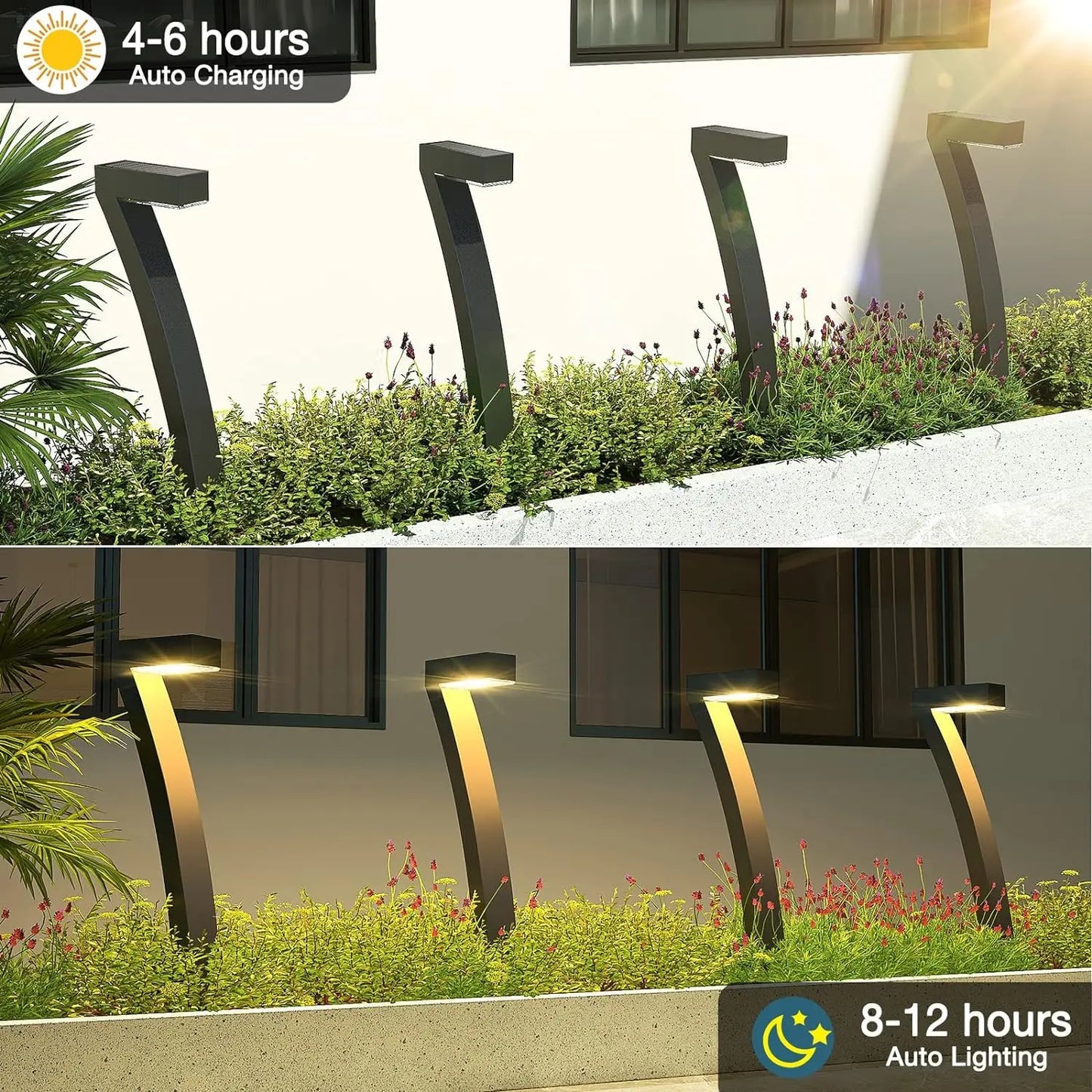 KPSTEK Solar LED Outdoor Pathway Lights Auto On Off