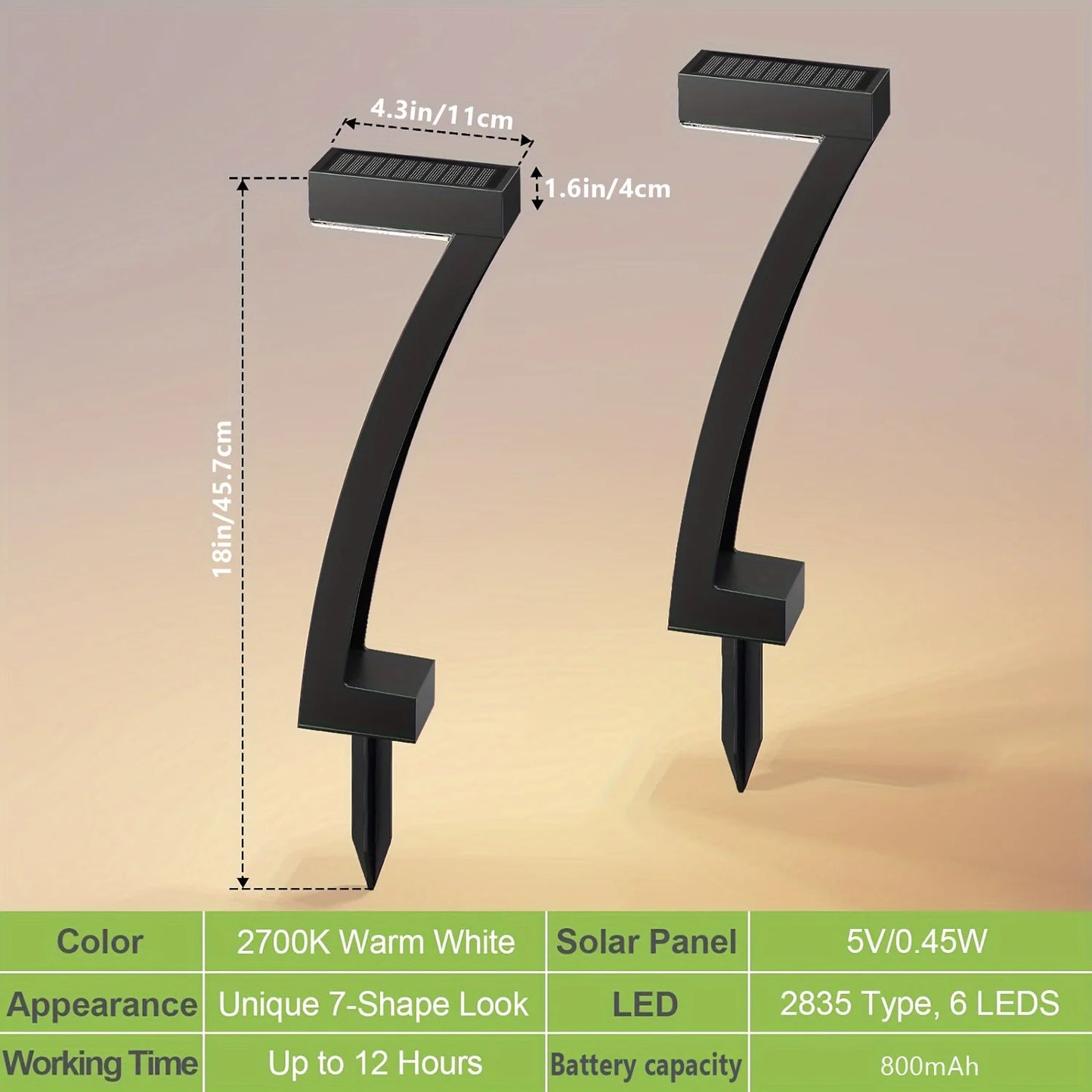 KPSTEK Solar LED Outdoor Pathway Lights Auto On Off