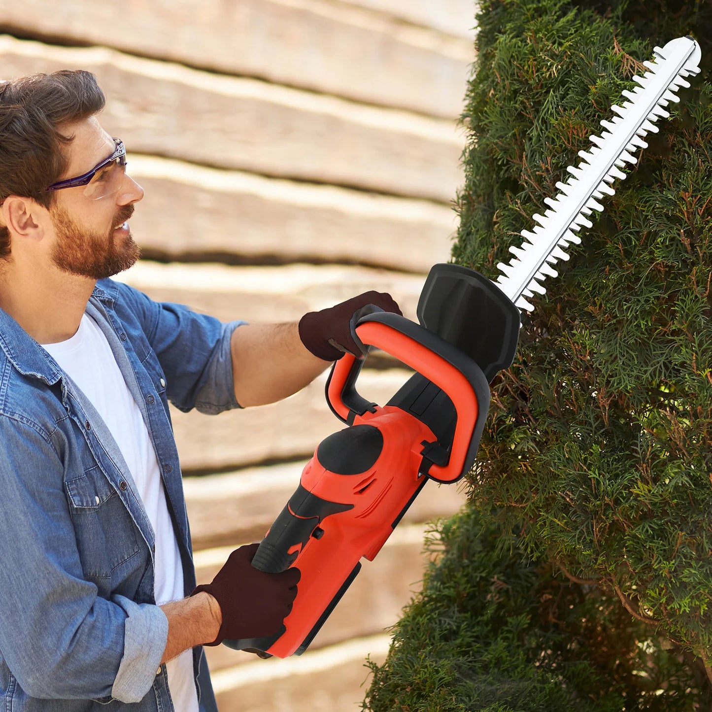 Cordless Hedge Trimmer Electric With 3 Ah Battery Charger