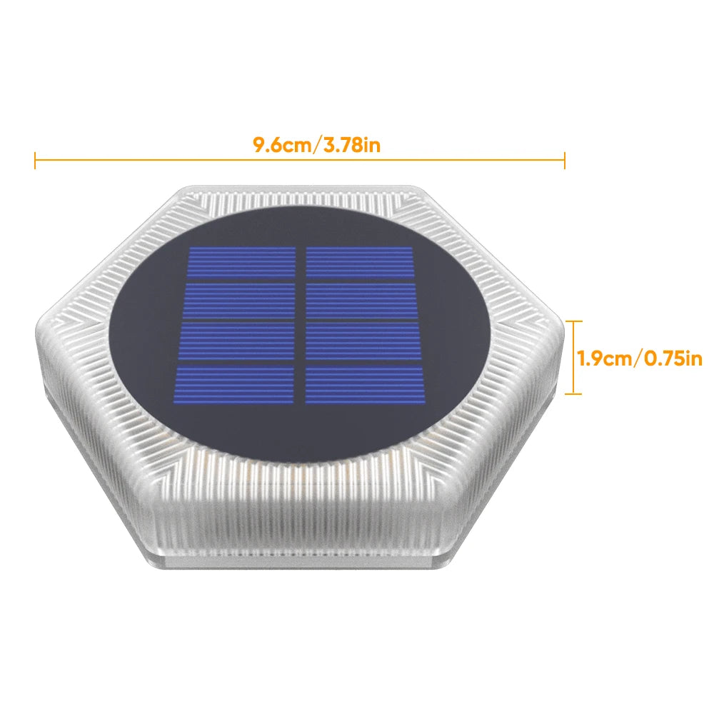 Yilaie Solar Deck Lights 4 Pack Garden Pathway Lamps