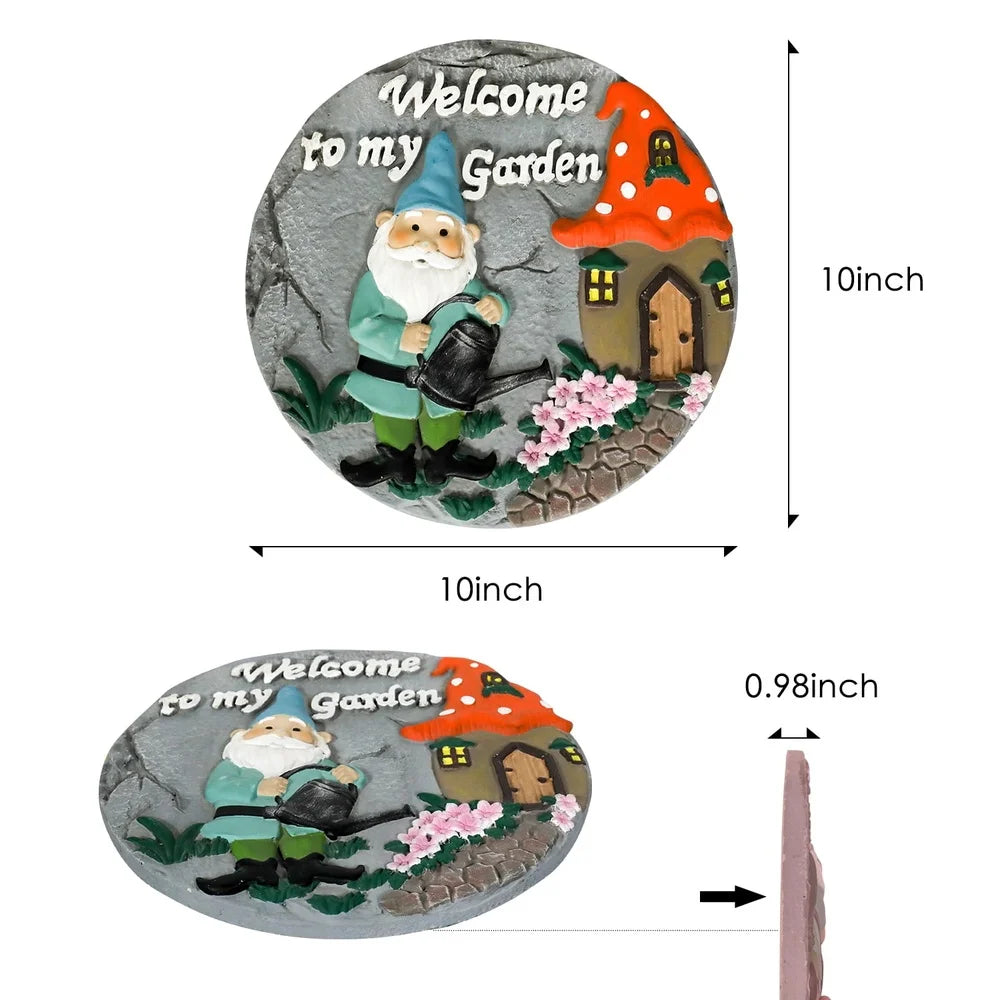 Gnome Garden Stepping Stones Hign Concerned Outdoor Set