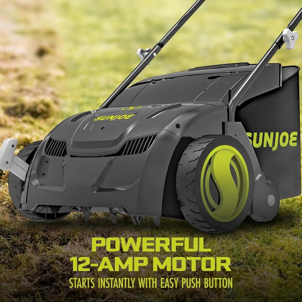 12 Amp Electric Lawn Dethatcher And Scarifier For Lawns