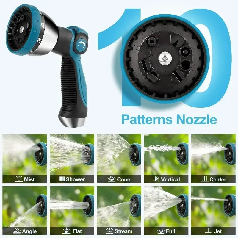 Retractable Garden Hose Reel with Ten Pattern Nozzle