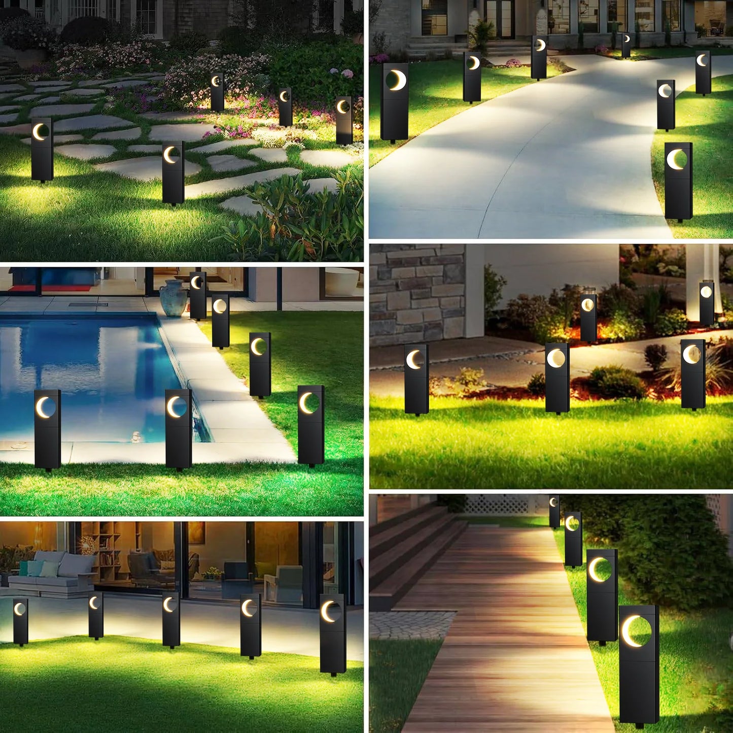 KPSTEK Solar Lights Pack 4 6 Bright LED Pathway Garden