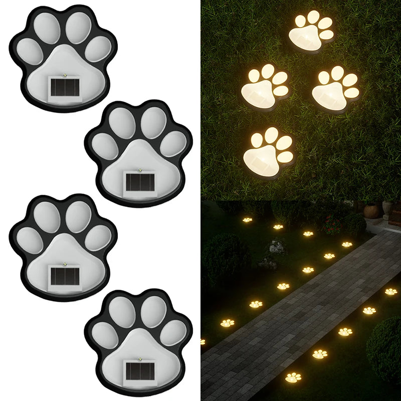 SHENZHITECH Outdoor LED Solar Light Paw Print Path Lamp