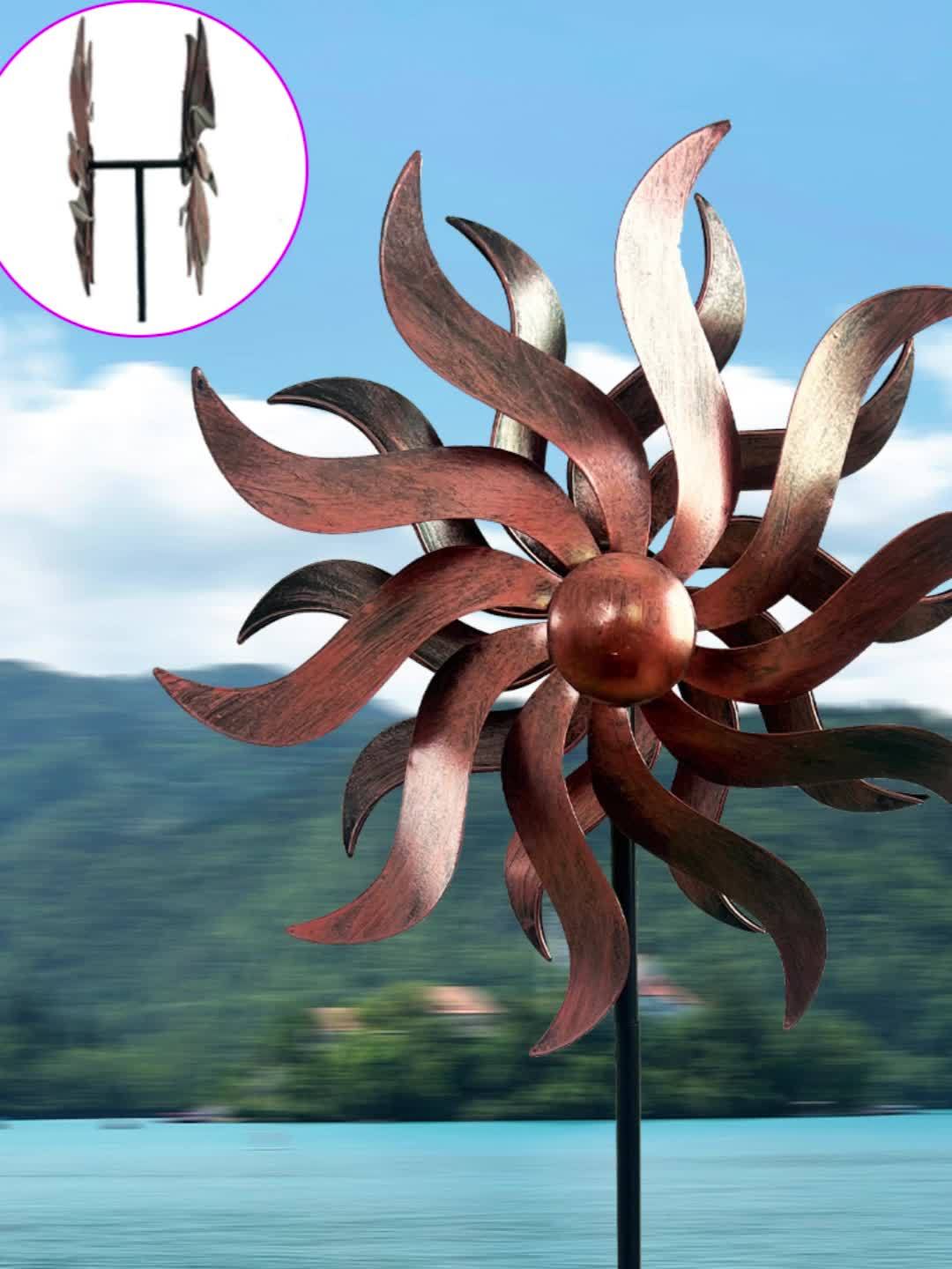 XLSWAIN Kinetic Wind Spinner Garden Stake Yard Outdoor