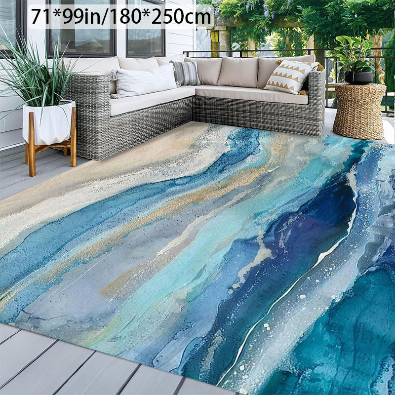 Marble Area Rug Non Slip Machine Washable Outdoor Mat