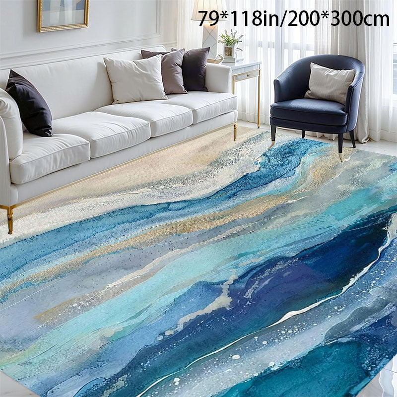 Marble Area Rug Non Slip Machine Washable Outdoor Mat